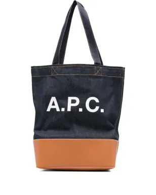 A.P.C. ロゴディテール付きデニム トートバッグ - サムネイル1