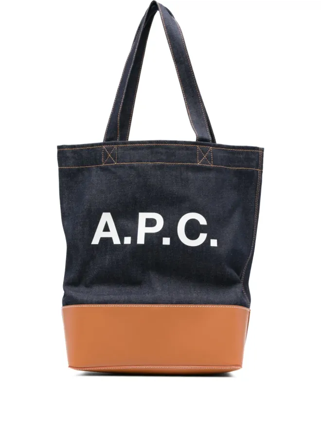 A.P.C. A.P.C. ロゴディテール付きデニム トートバッグの商品画像