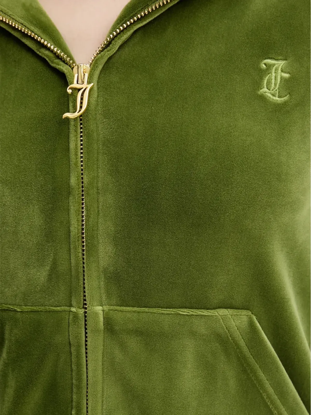 Juicy Couture ベロア地ジップアップパーカー - グリーン - 画像5