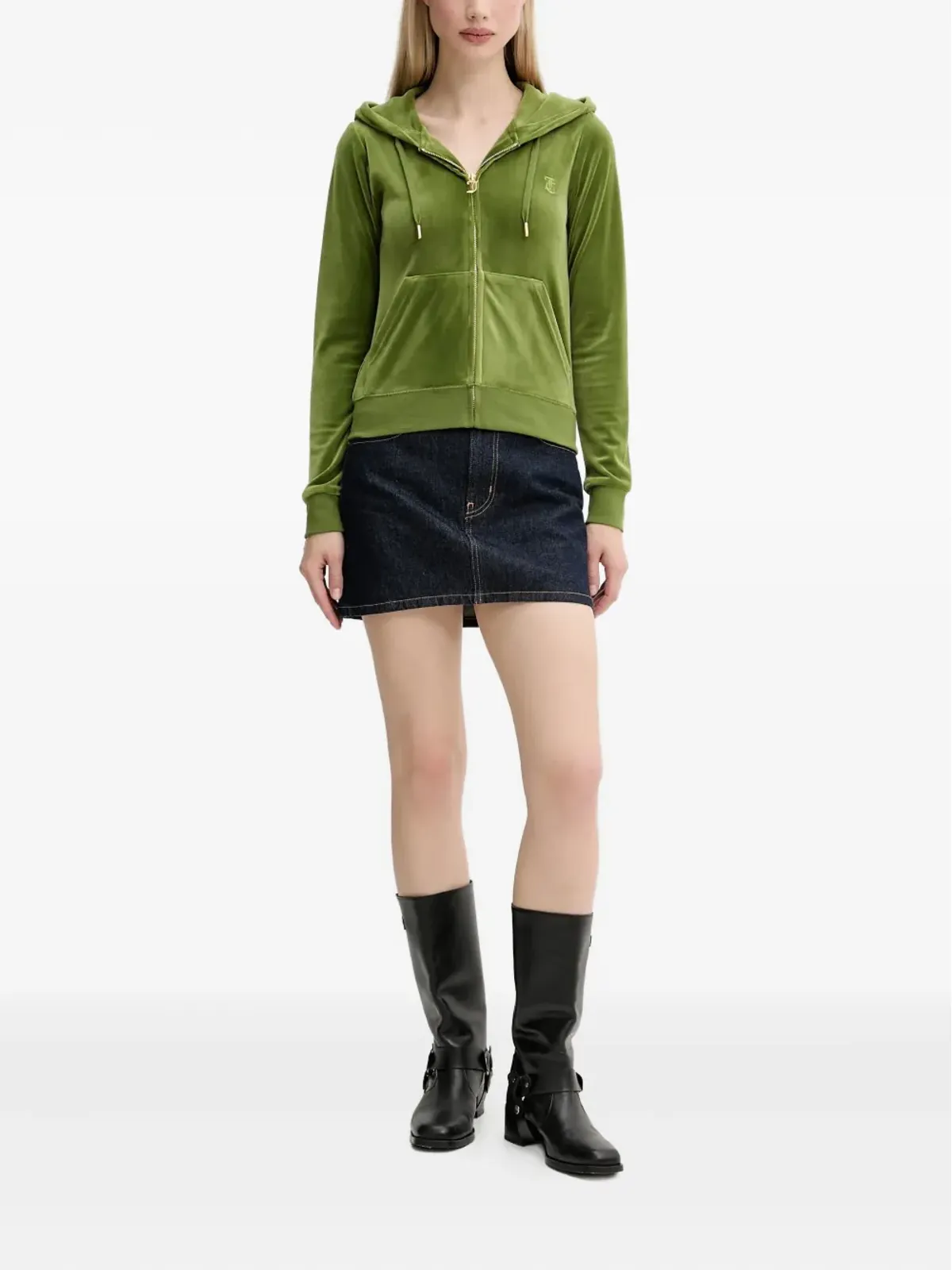 Juicy Couture ベロア地ジップアップパーカー - グリーン - 画像2