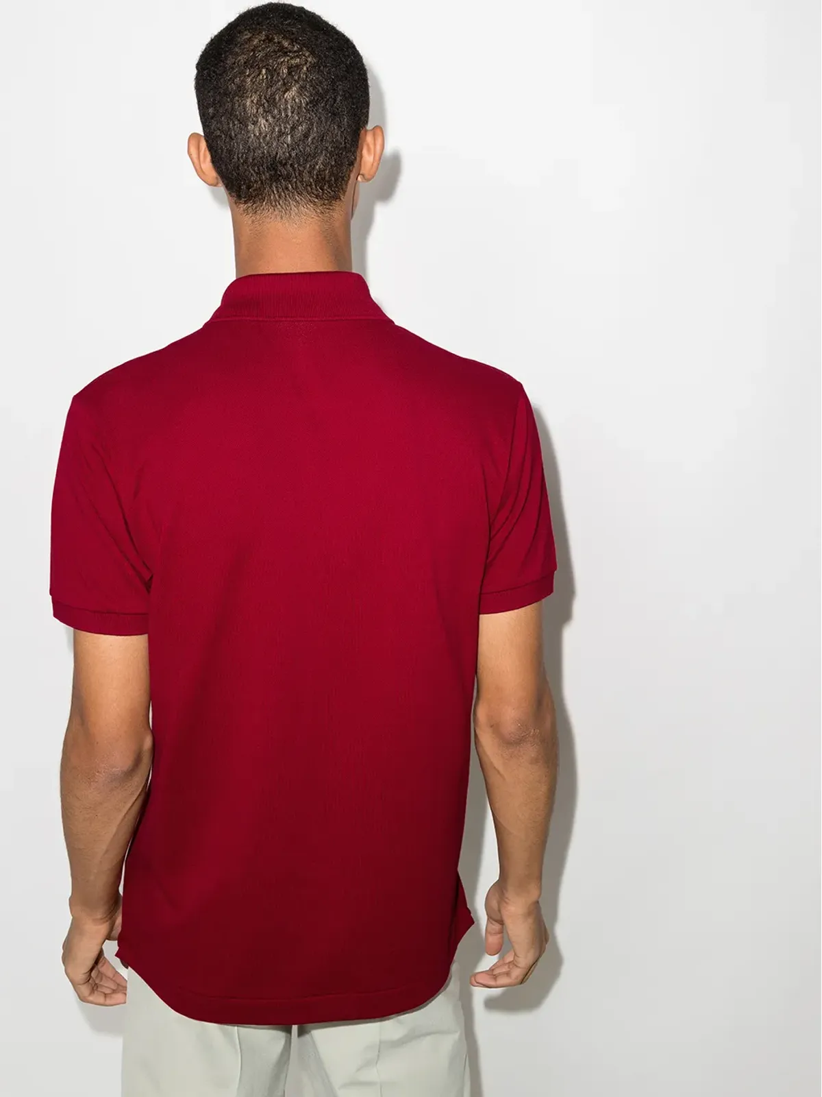 Lacoste ロゴパッチ ピケ ポロシャツ - レッド - 画像3