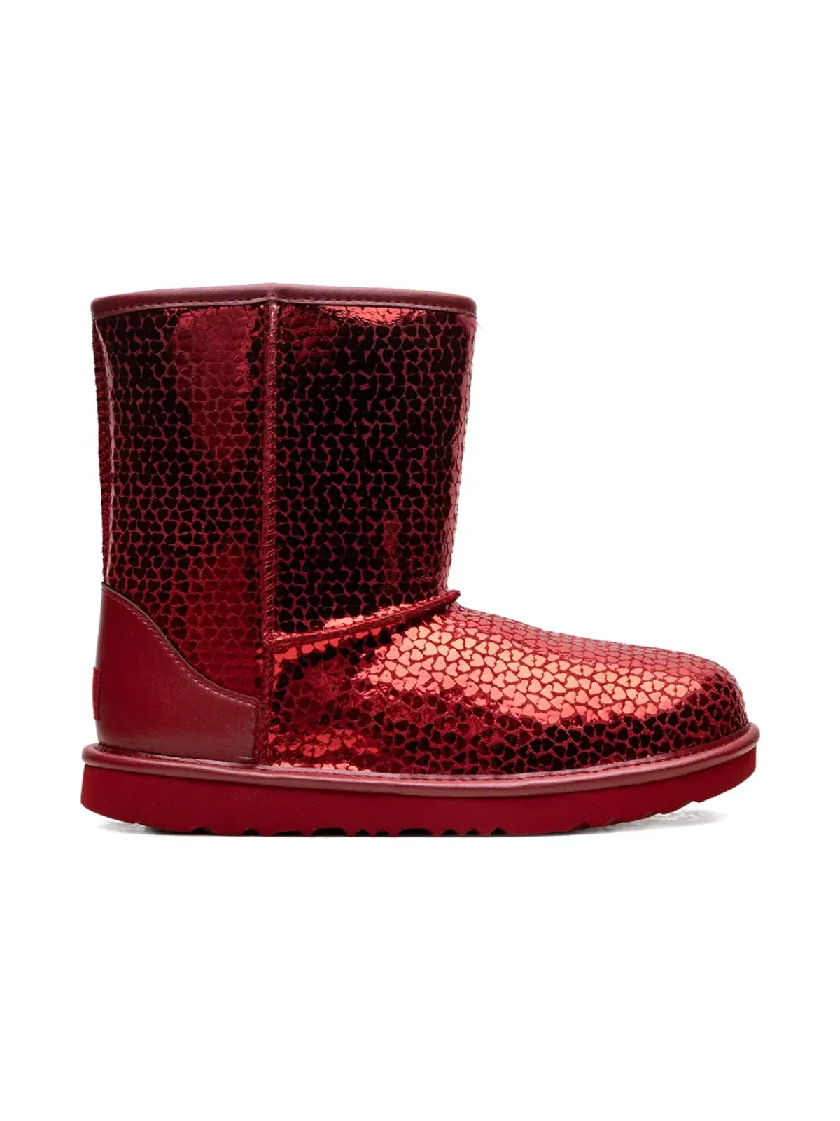 UGG Kids クラシックII ジェルハーツ レッド ブーツ - 画像4