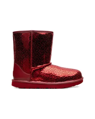 UGG Kids クラシックII ジェルハーツ レッド ブーツ - サムネイル4