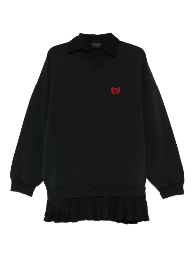 Balenciaga Balenciaga 刺繍入りプリーツミニドレス - Blackの商品画像