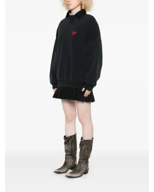 Balenciaga 刺繍入りプリーツミニドレス - Black - サムネイル3