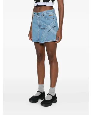 MSGM ボウディテール デニム ミニ ストレートスカート - サムネイル3