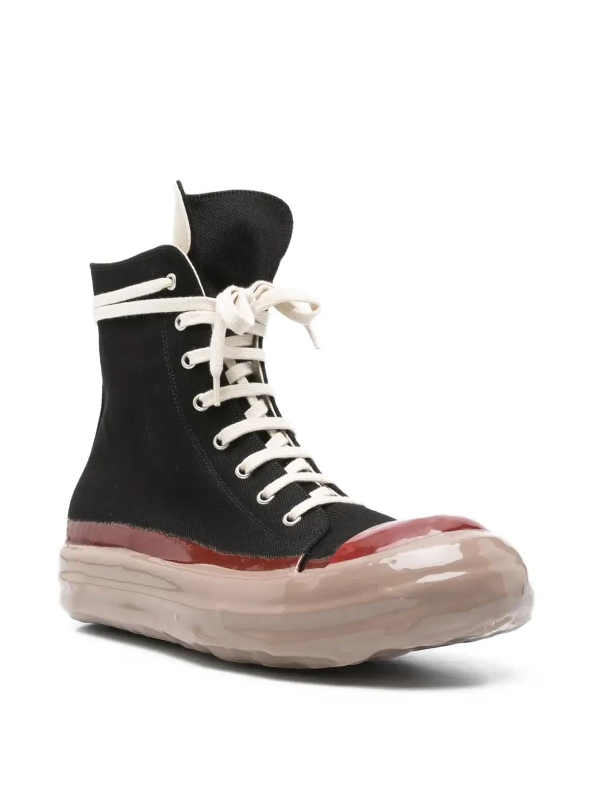 Rick Owens DRKSHDW ハイトップ レースアップスニーカー ブラック - 画像2
