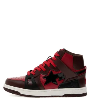 A BATHING APE® ロゴパッチ レザー スニーカー - レッド - サムネイル1