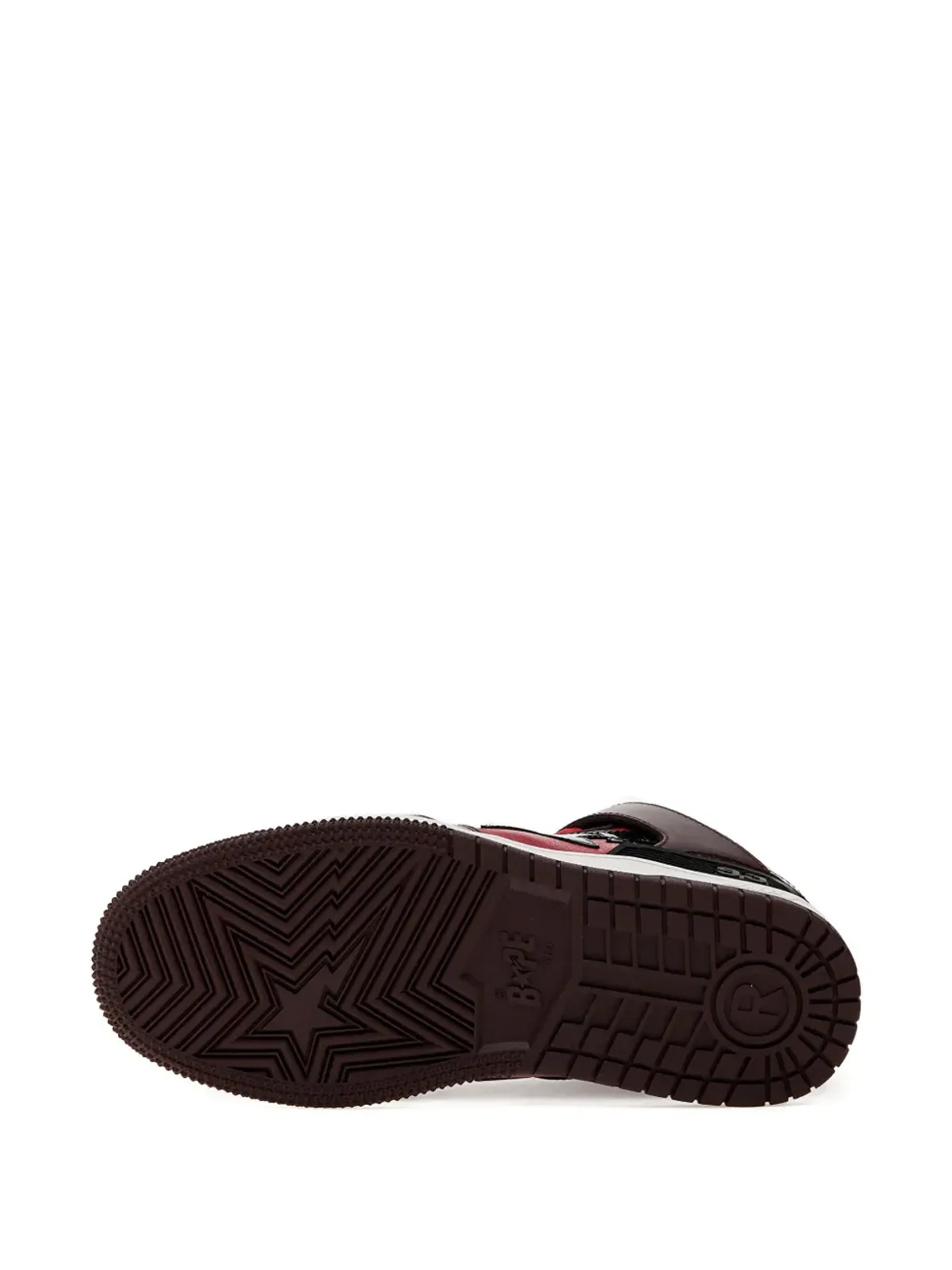A BATHING APE® ロゴパッチ レザー スニーカー - レッド - 画像5