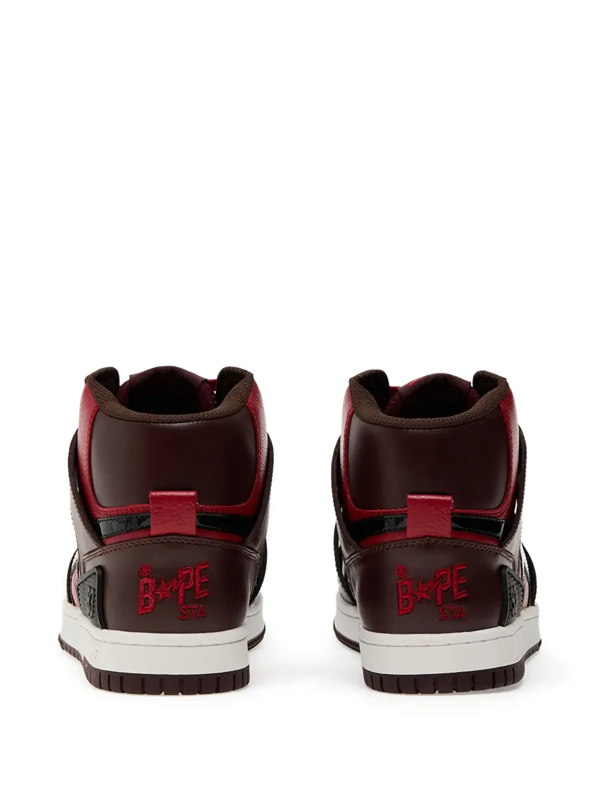 A BATHING APE® ロゴパッチ レザー スニーカー - レッド - 画像3