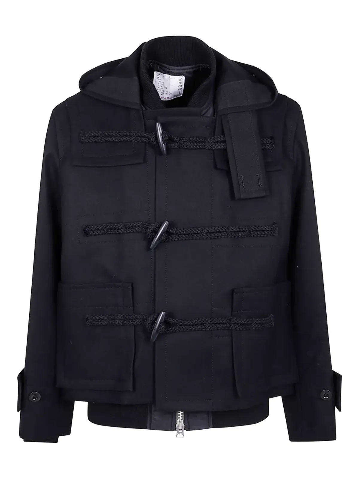 sacai hooded toggle-fastening jacket - Black - 画像1