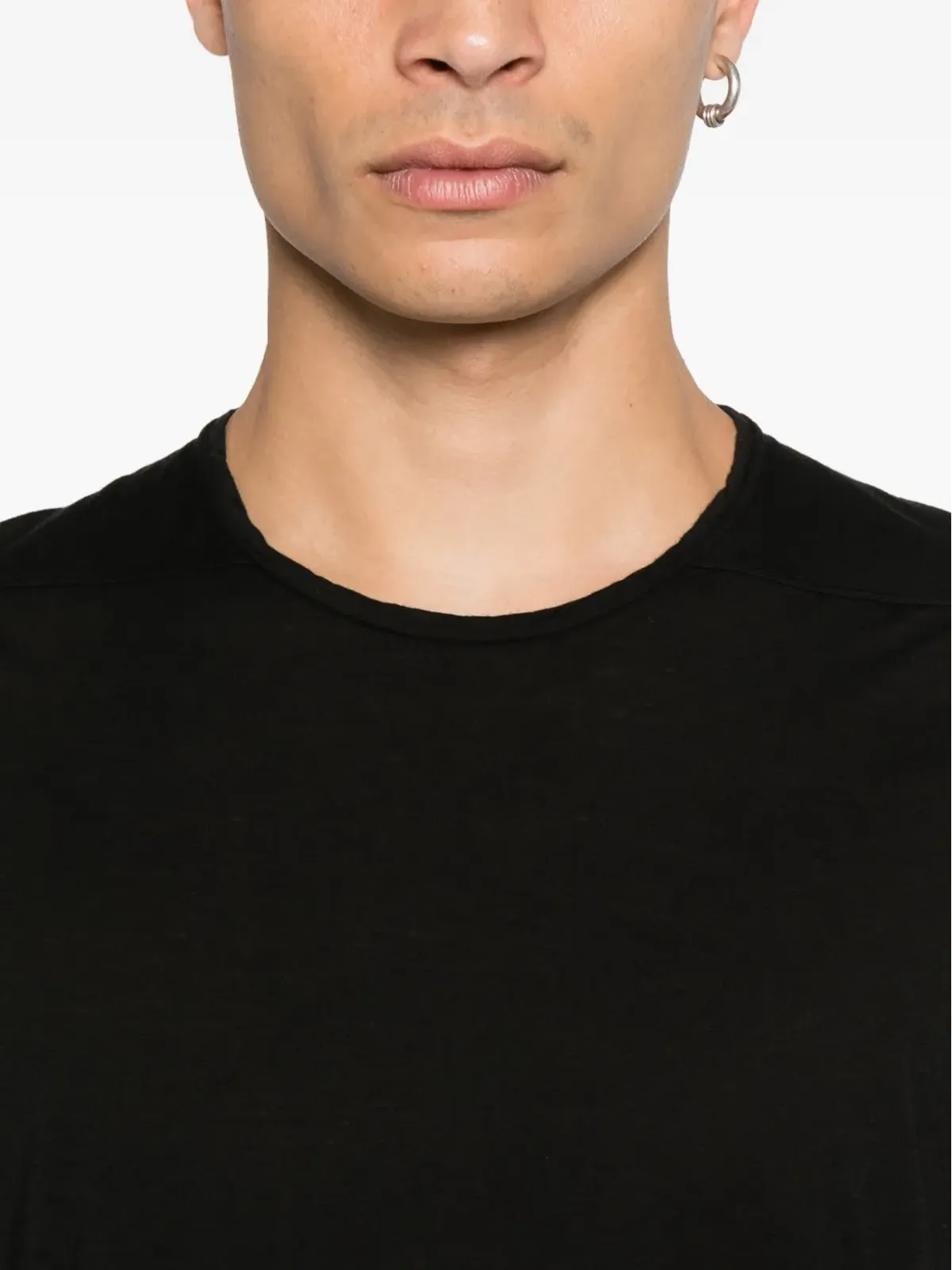 Rick Owens DRKSHDW サイドタイ オーガニックコットン Tシャツ ブラック - 画像4