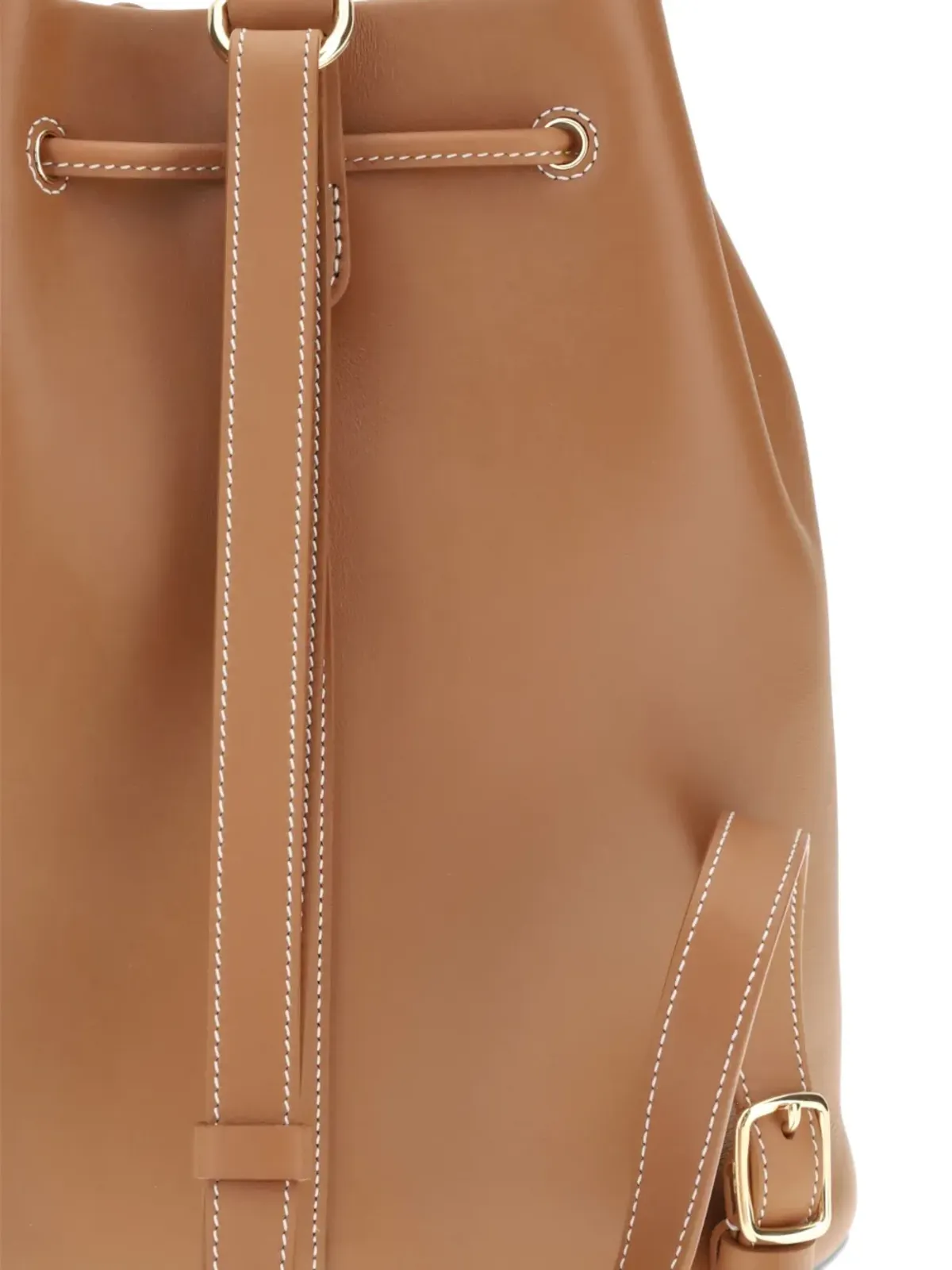 Loro Piana ドローストリングレザーバックパック - 画像4