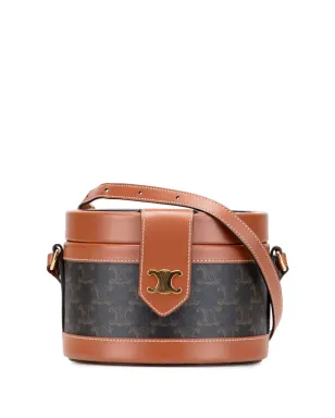 Celine ビンテージ 2020 Medium Triomphe Coated Canvas Tambour crossbody bag - Brown - サムネイル1