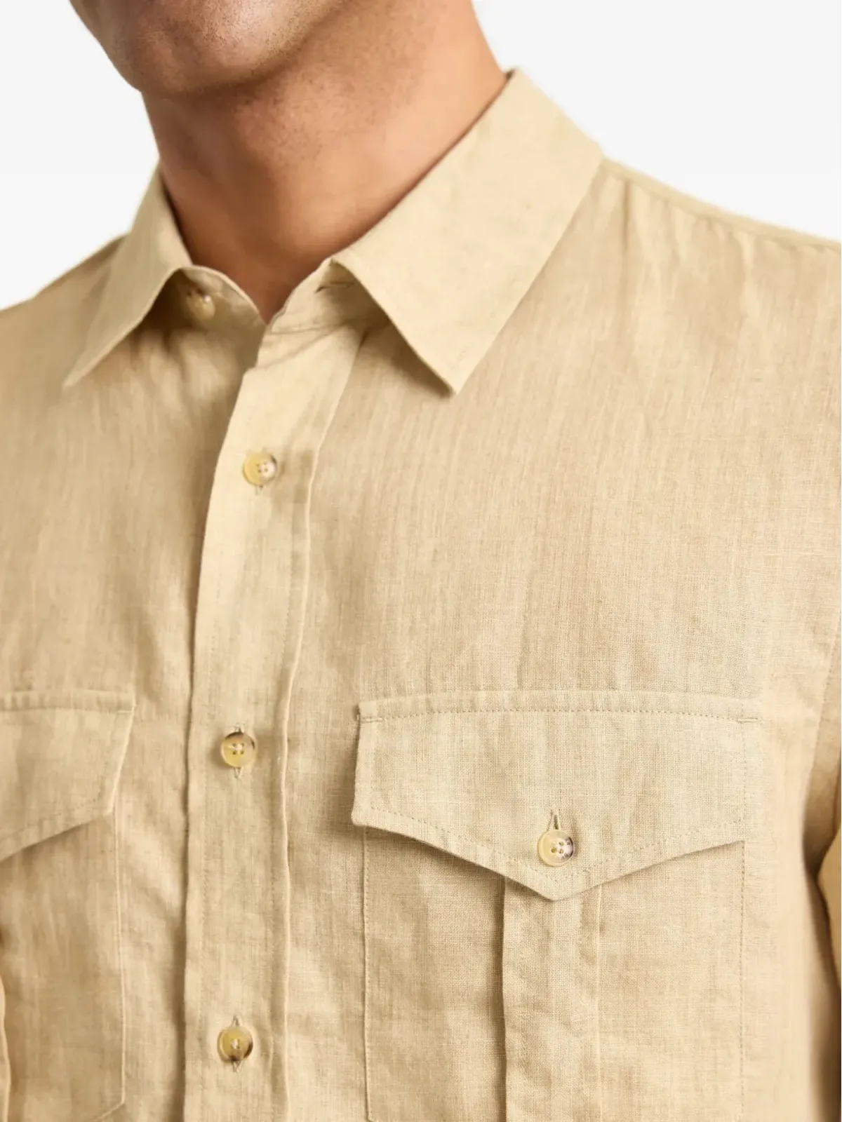 Orlebar Brown コルバーン ダブルポケット リネンシャツ - 画像4