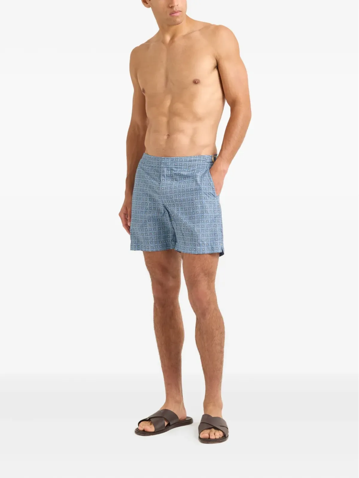 Orlebar Brown Bulldog Solstice geometric-pattern swim shorts - Blue - 画像4