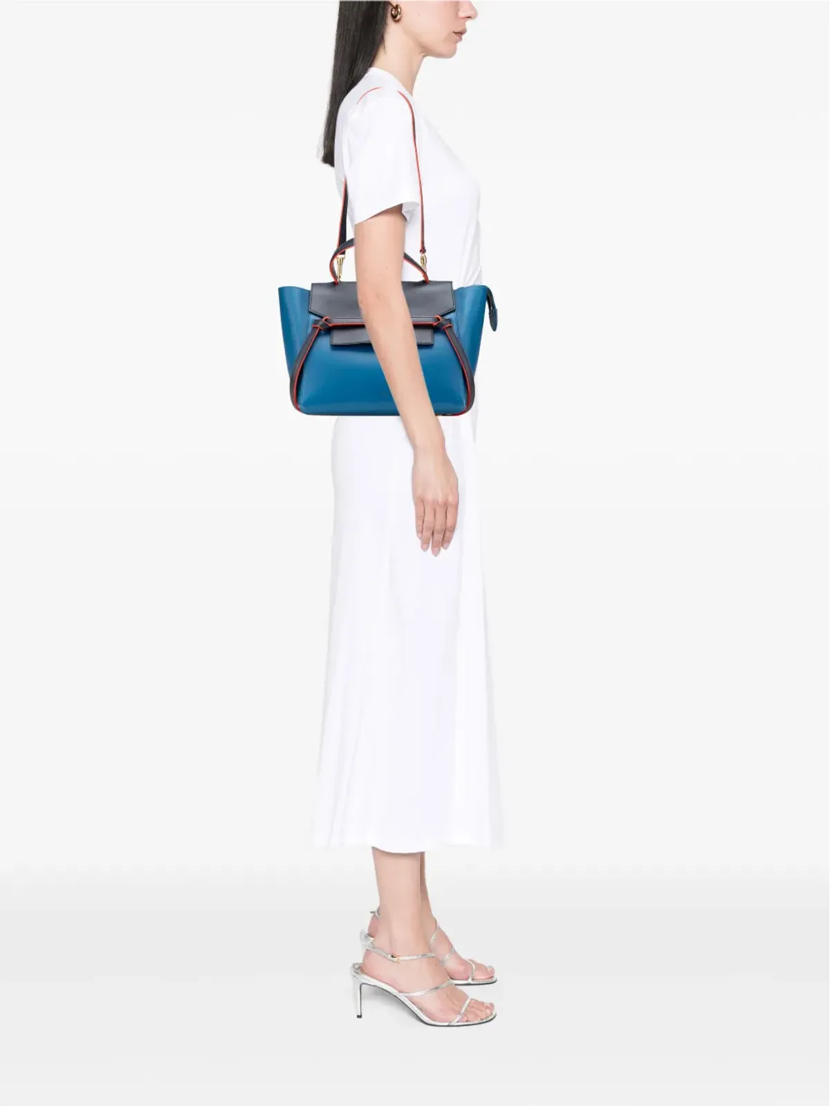 Celine Pre-Owned ミニ トリコロール スムース カーフスキン ベルトバッグ サッチェル - ブルー - 画像2