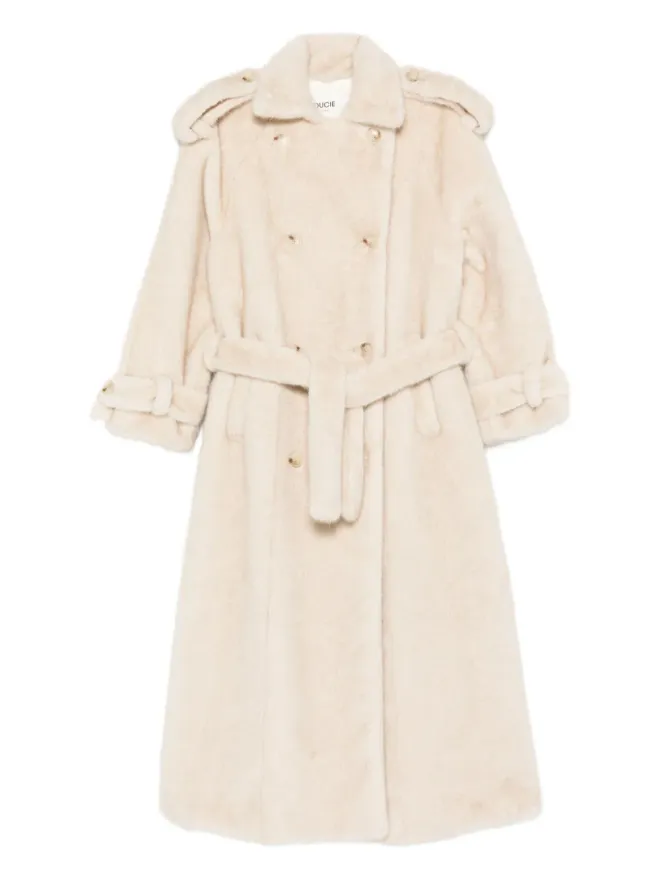 Ducie ducie Thalia ダブルブレスト フェイクファー コート（ベージュ）の商品画像