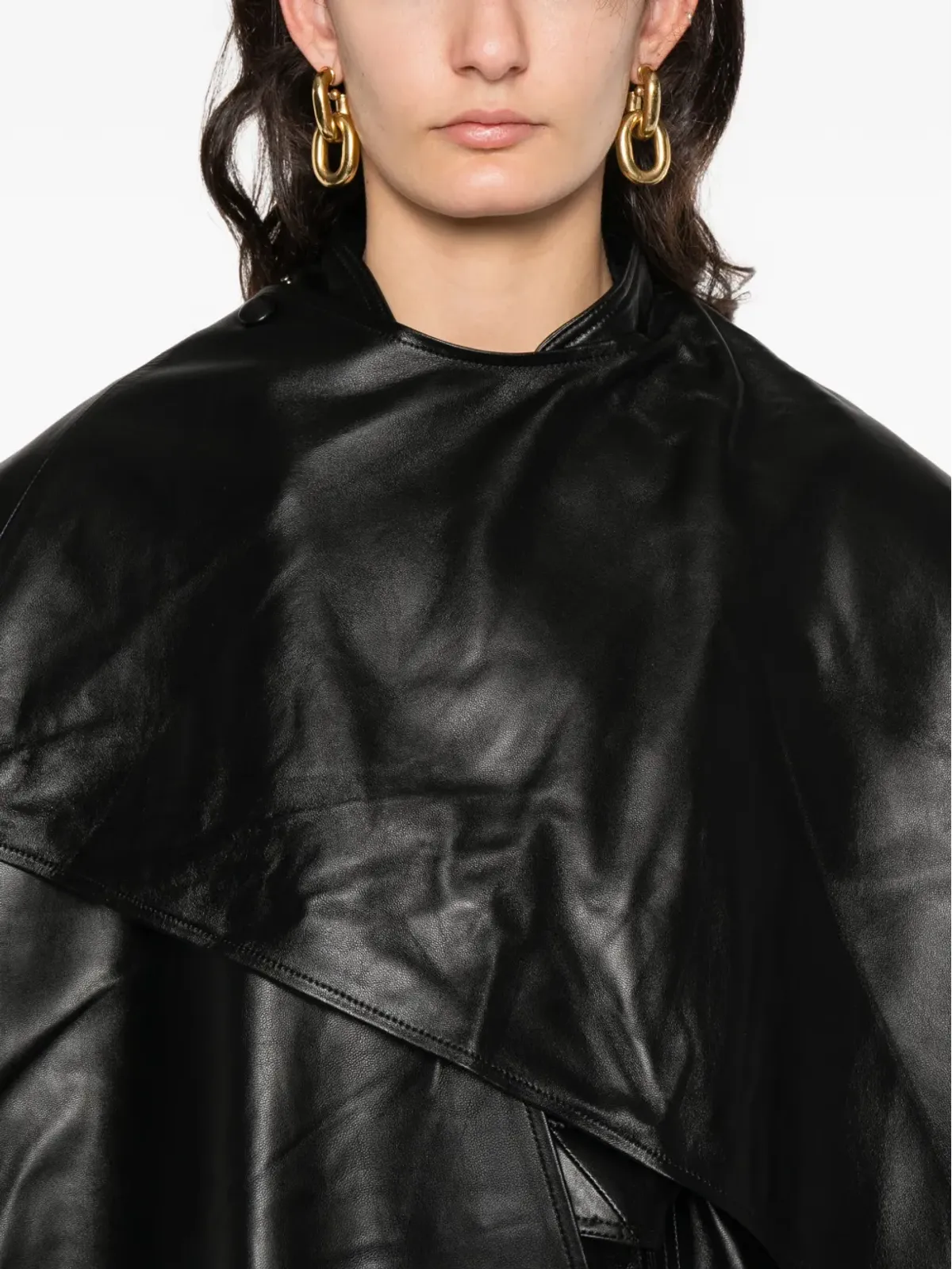 ducie Nina wrap around belted leather coat - 画像5