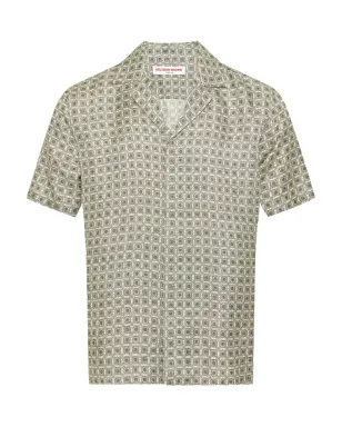 Orlebar Brown マイタン Geometric-pattern シルクシャツ - ホワイト - サムネイル1