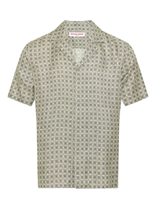 Orlebar Brown Orlebar Brown マイタン Geometric-pattern シルクシャツ - ホワイトの商品画像