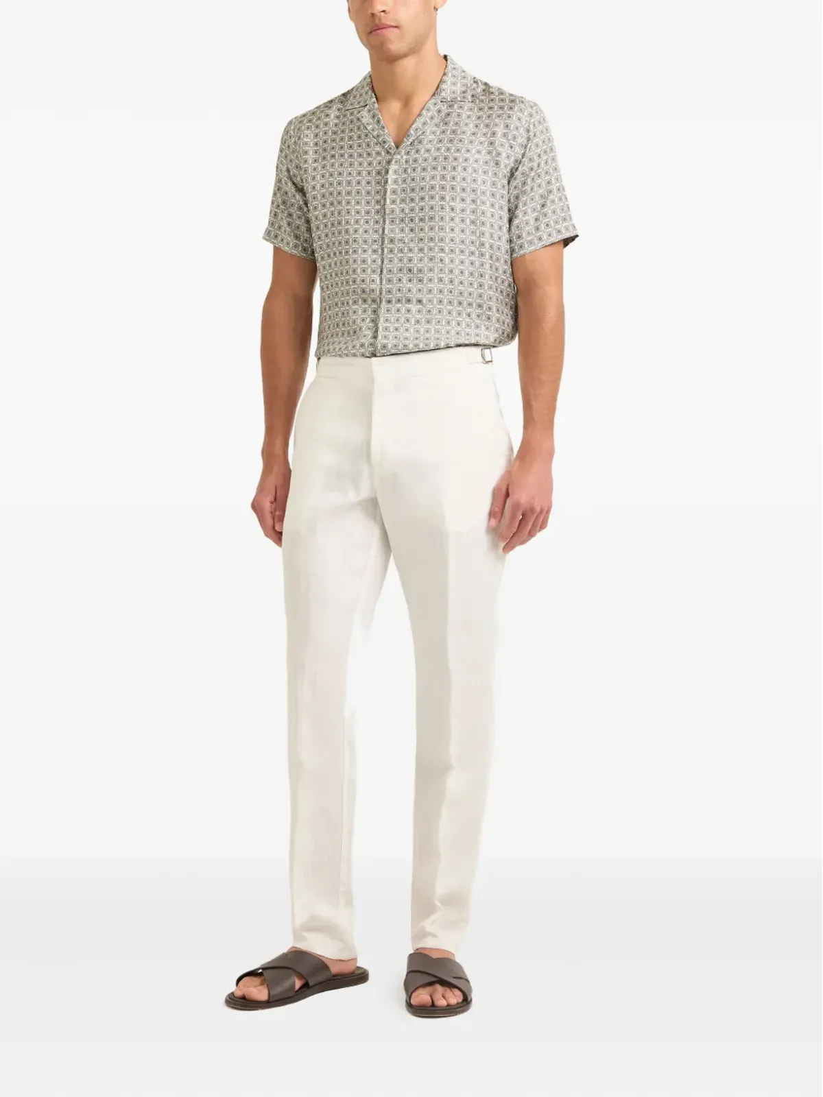 Orlebar Brown マイタン Geometric-pattern シルクシャツ - ホワイト - 画像2
