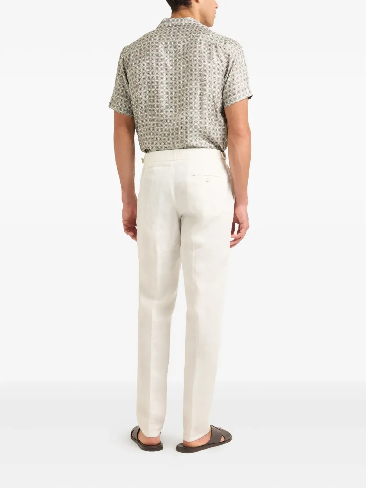 Orlebar Brown マイタン Geometric-pattern シルクシャツ - ホワイト - 画像3