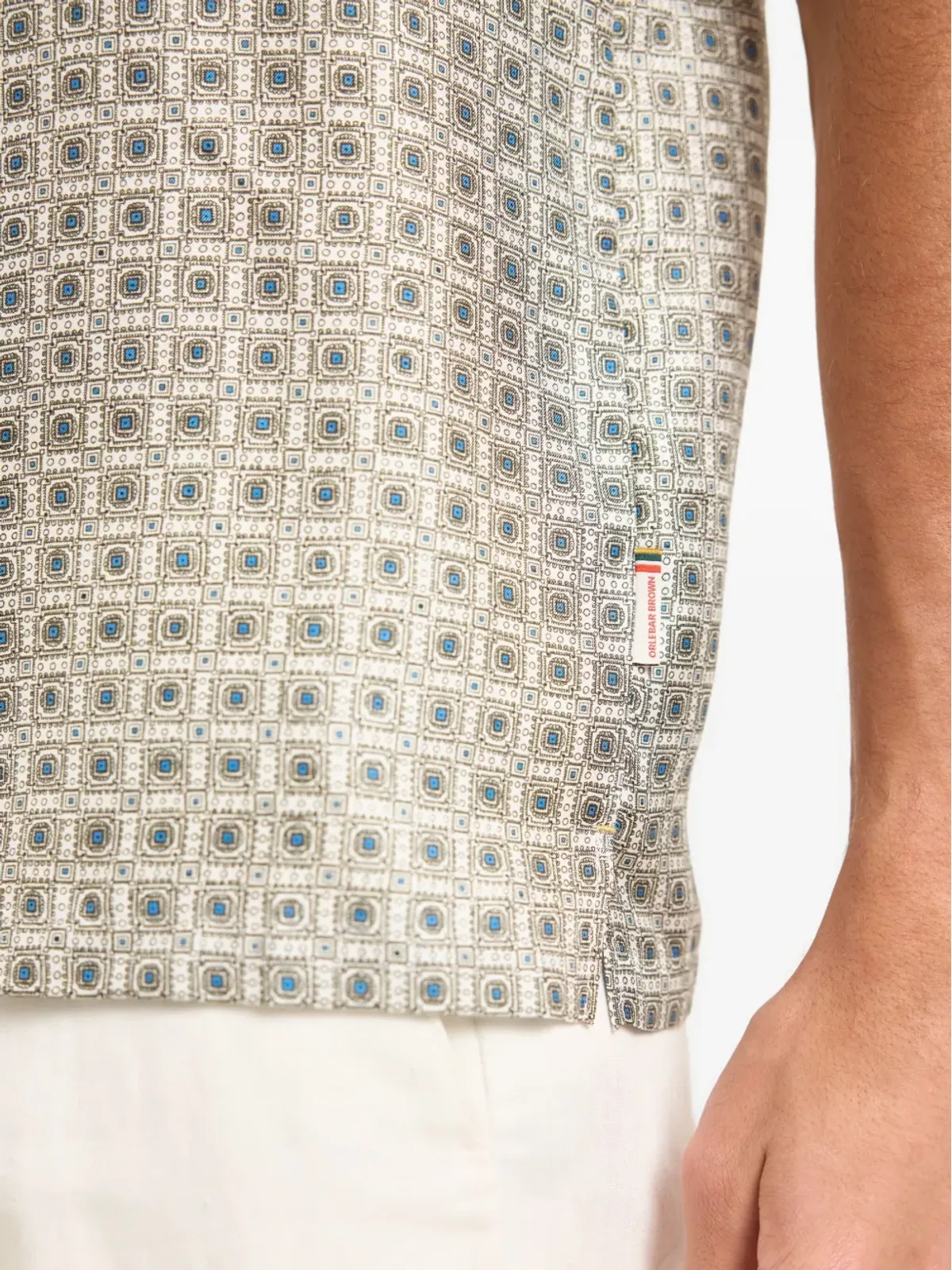 Orlebar Brown マイタン Geometric-pattern シルクシャツ - ホワイト - 画像4