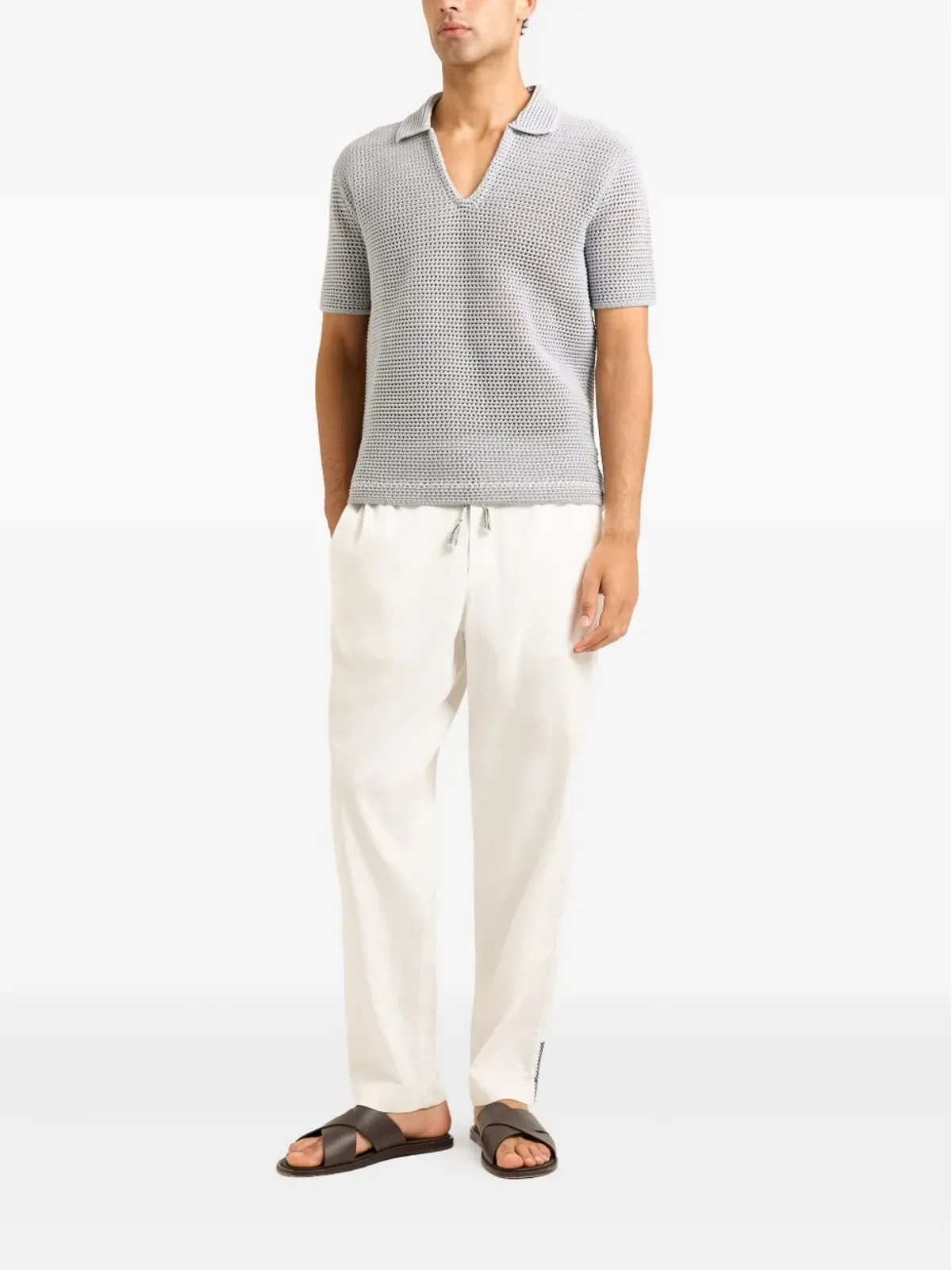 Orlebar Brown Batten stitch polo shirt - Grey - 画像2