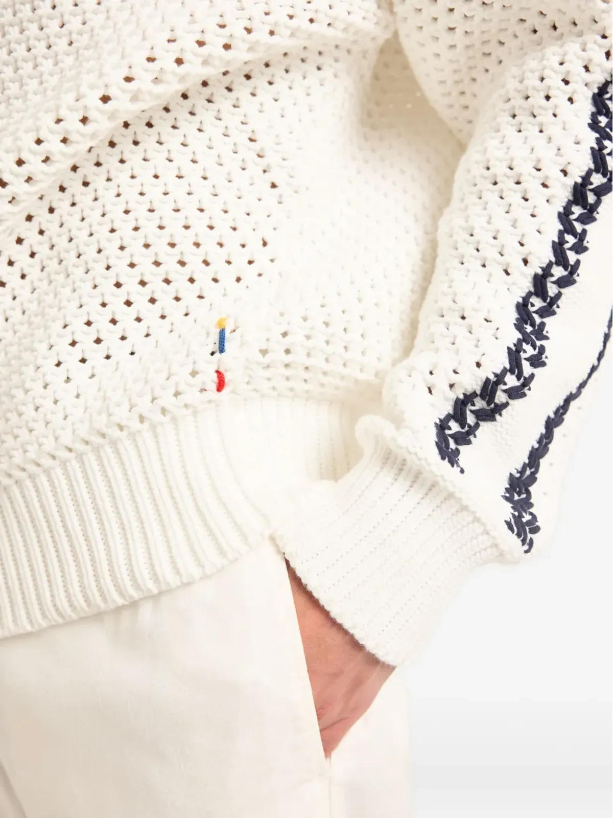 Orlebar Brown Kirk stitch-detail open-knit hoodie - 画像5