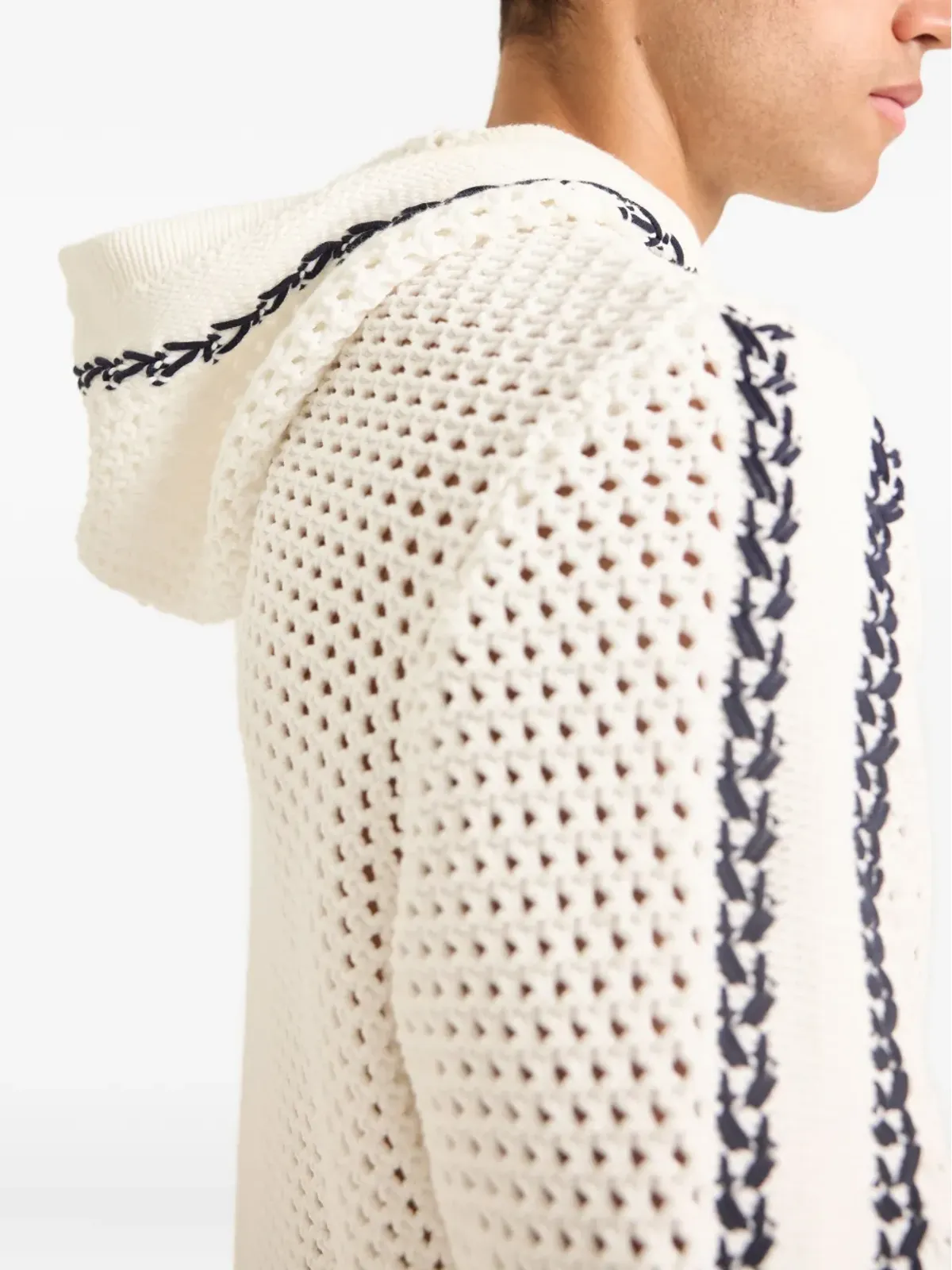 Orlebar Brown Kirk stitch-detail open-knit hoodie - 画像4