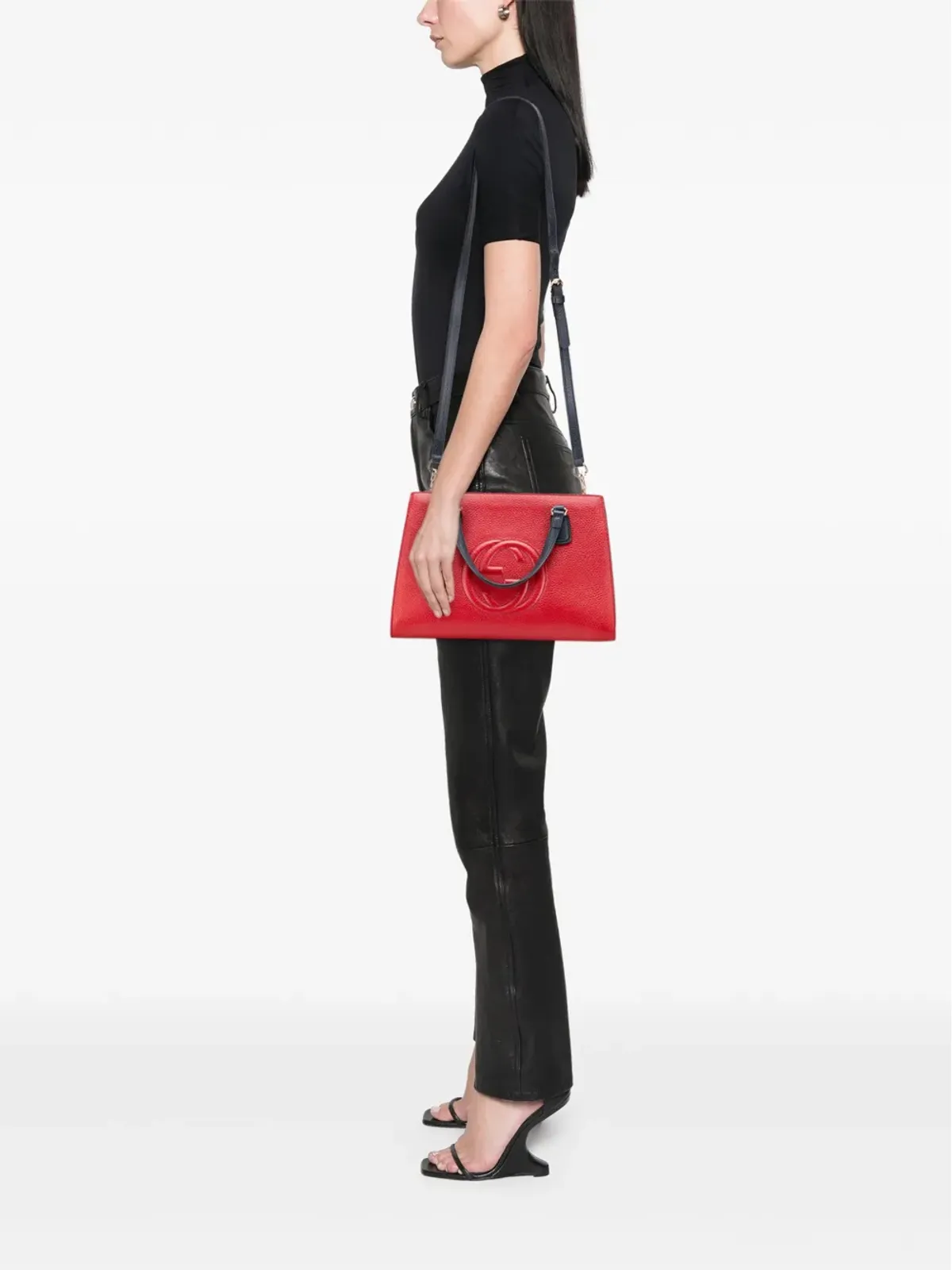 Gucci ソーホー コンバーチブル トップハンドルバッグ サッチェル - レッド - 画像2