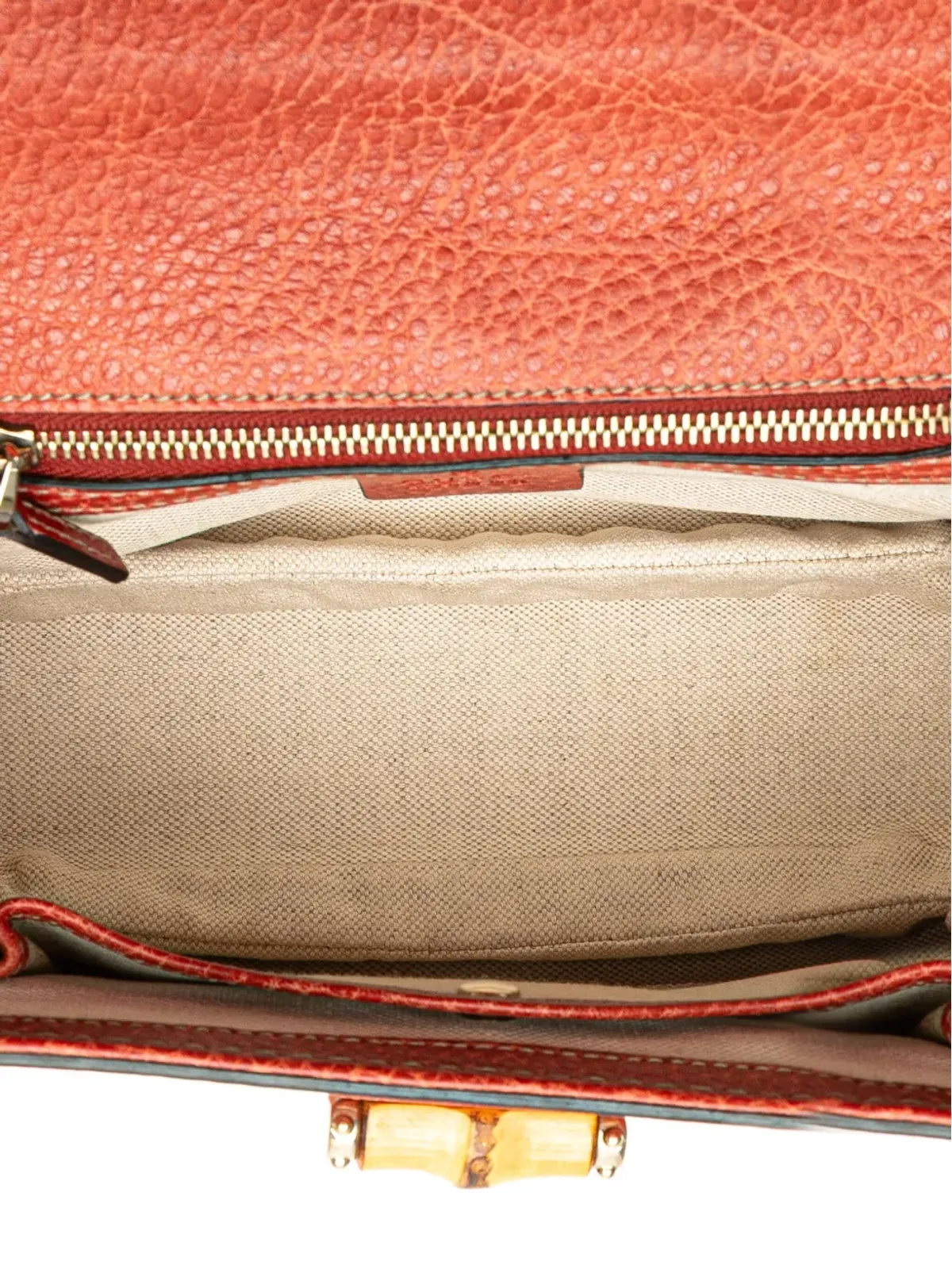 Gucci Pre-Owned 2000-2015年製 レザー バンブー・サッチェル レッド - 画像5