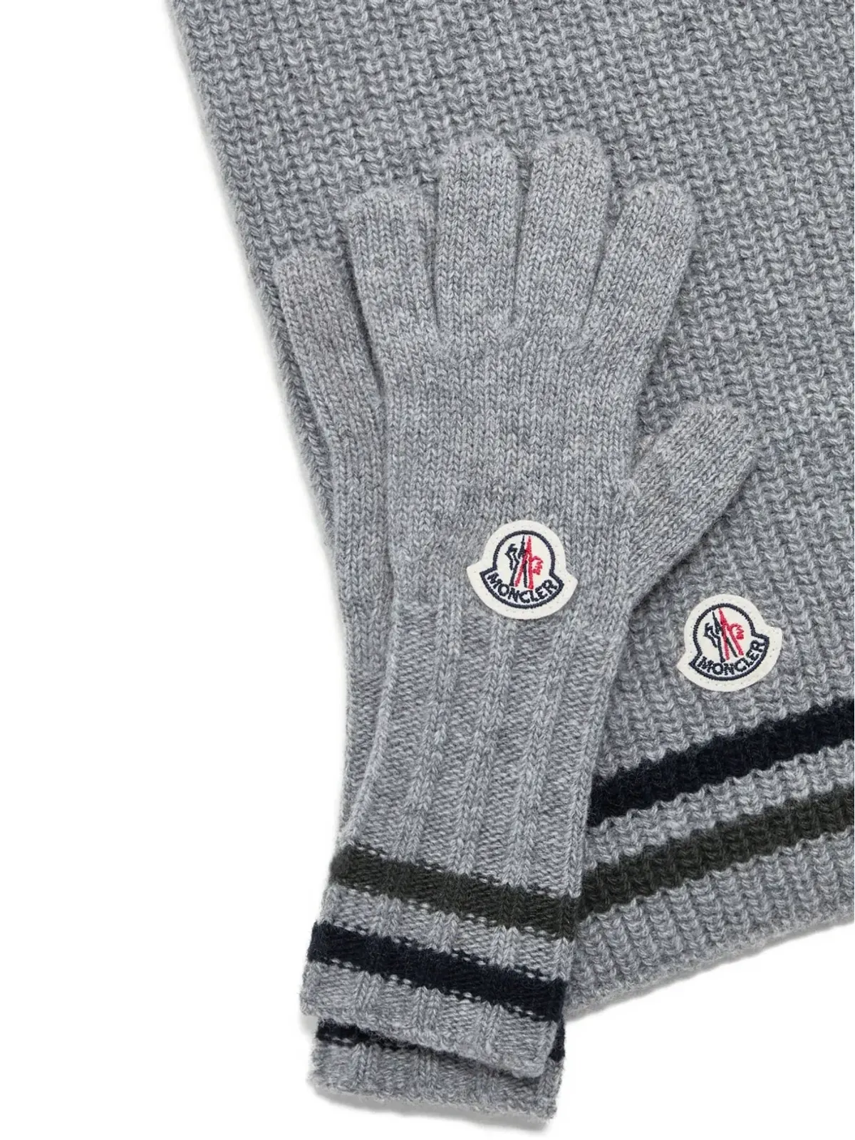 Moncler Enfant リブ編み ロゴパッチ セット - 画像3