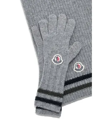 Moncler Enfant リブ編み ロゴパッチ セット - サムネイル3