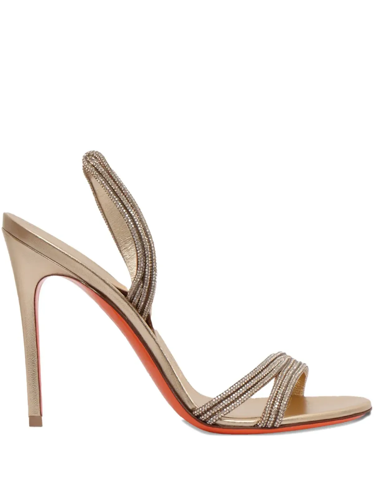 Santoni クリスタル装飾ストラップヒールサンダル - ゴールド - 画像1