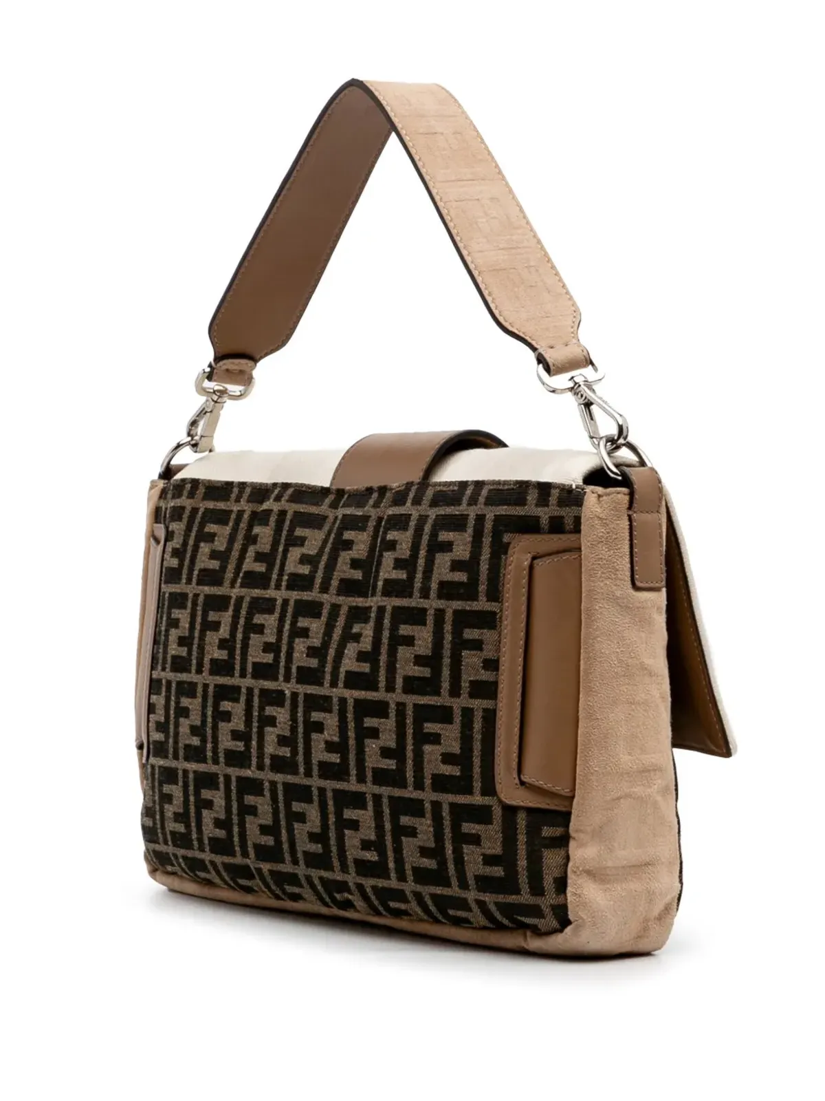 Fendi ZuccaとPequin キャンバス コンバーチブル バゲット サッチェル - 画像3