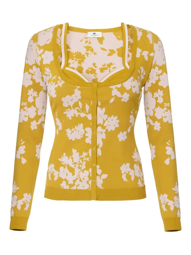 Elisabetta Franchi Elisabetta Franchi 花柄ジャカードカーディガンの商品画像