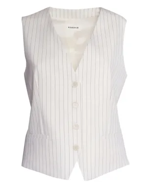 P.A.R.O.S.H. pinstripe buttoned waistcoat - White - サムネイル1