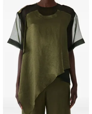 Jason Wu Collection アシンメトリーヘムのシワ加工Tシャツ - サムネイル1
