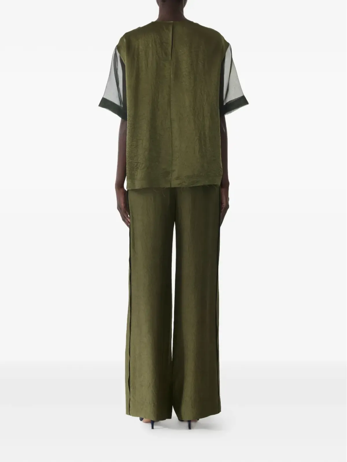 Jason Wu Collection アシンメトリーヘムのシワ加工Tシャツ - 画像4