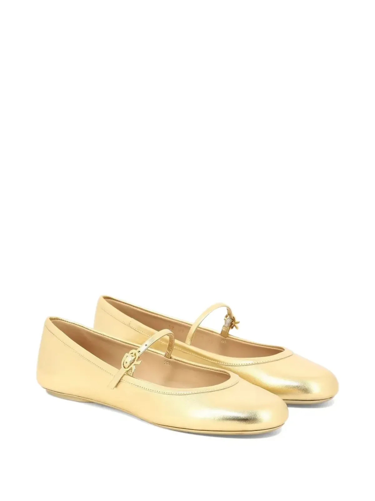 Gianvito Rossi バックルストラップ付き丸トゥ バレエフラット - Yellow - 画像2