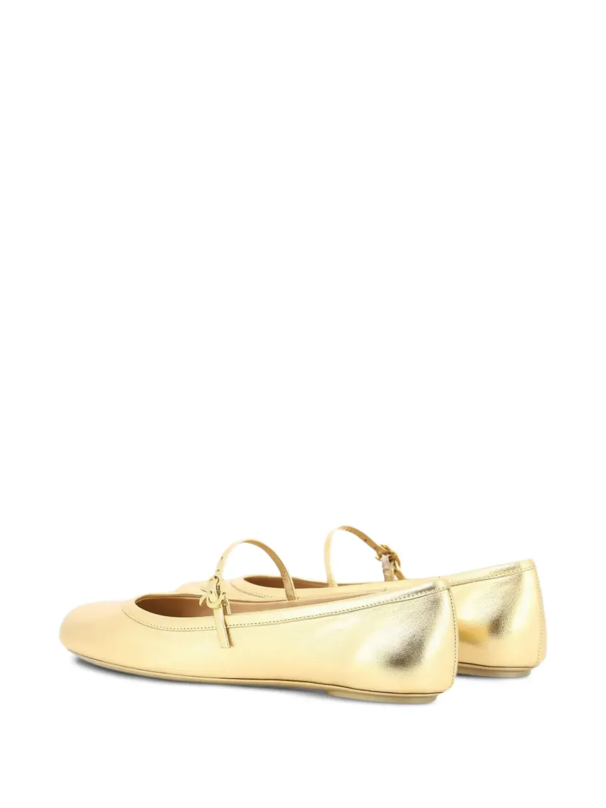 Gianvito Rossi バックルストラップ付き丸トゥ バレエフラット - Yellow - 画像3