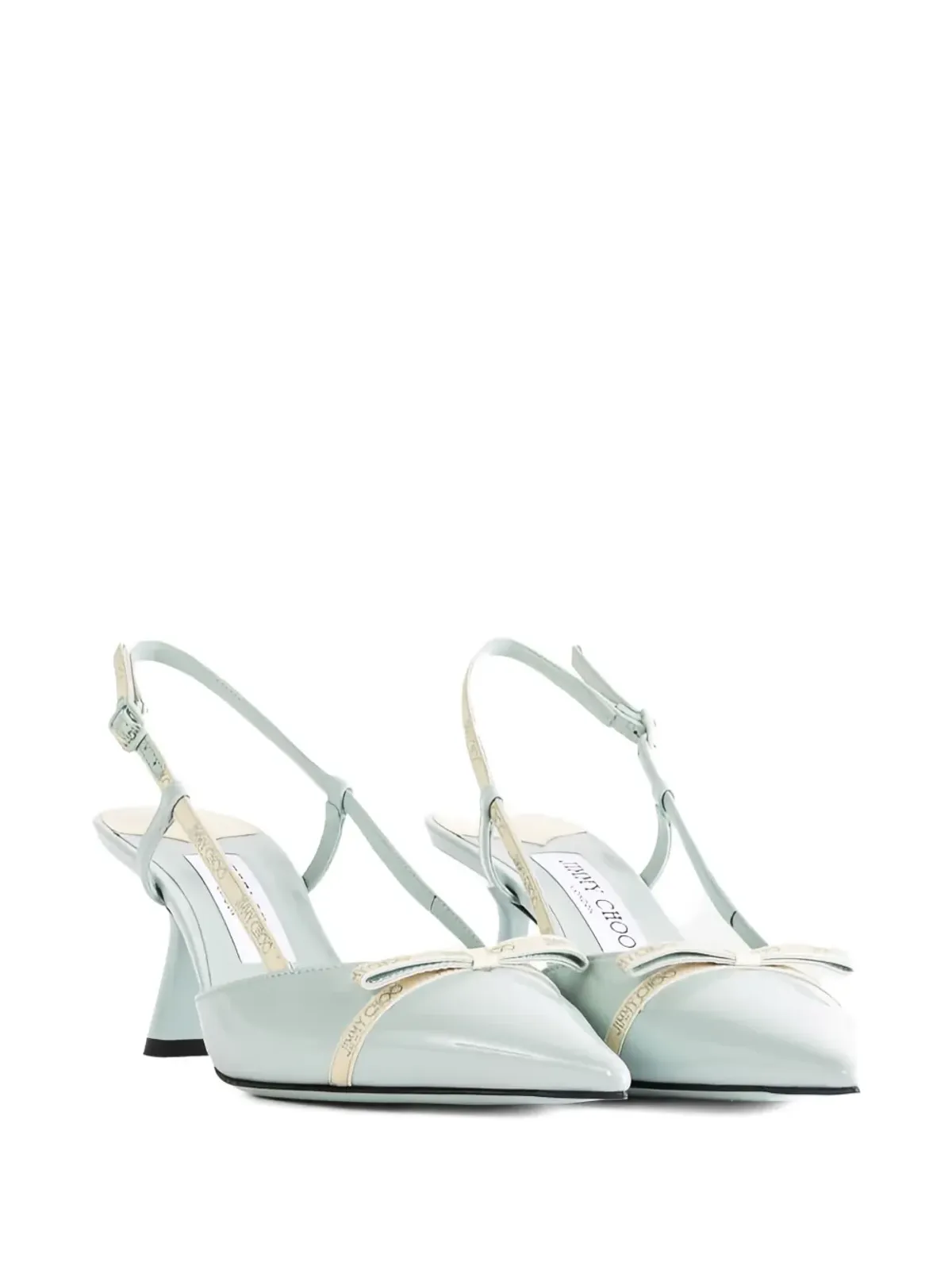 Jimmy Choo Camila パテントレザー スリングバック パンプス グリーン - 画像2