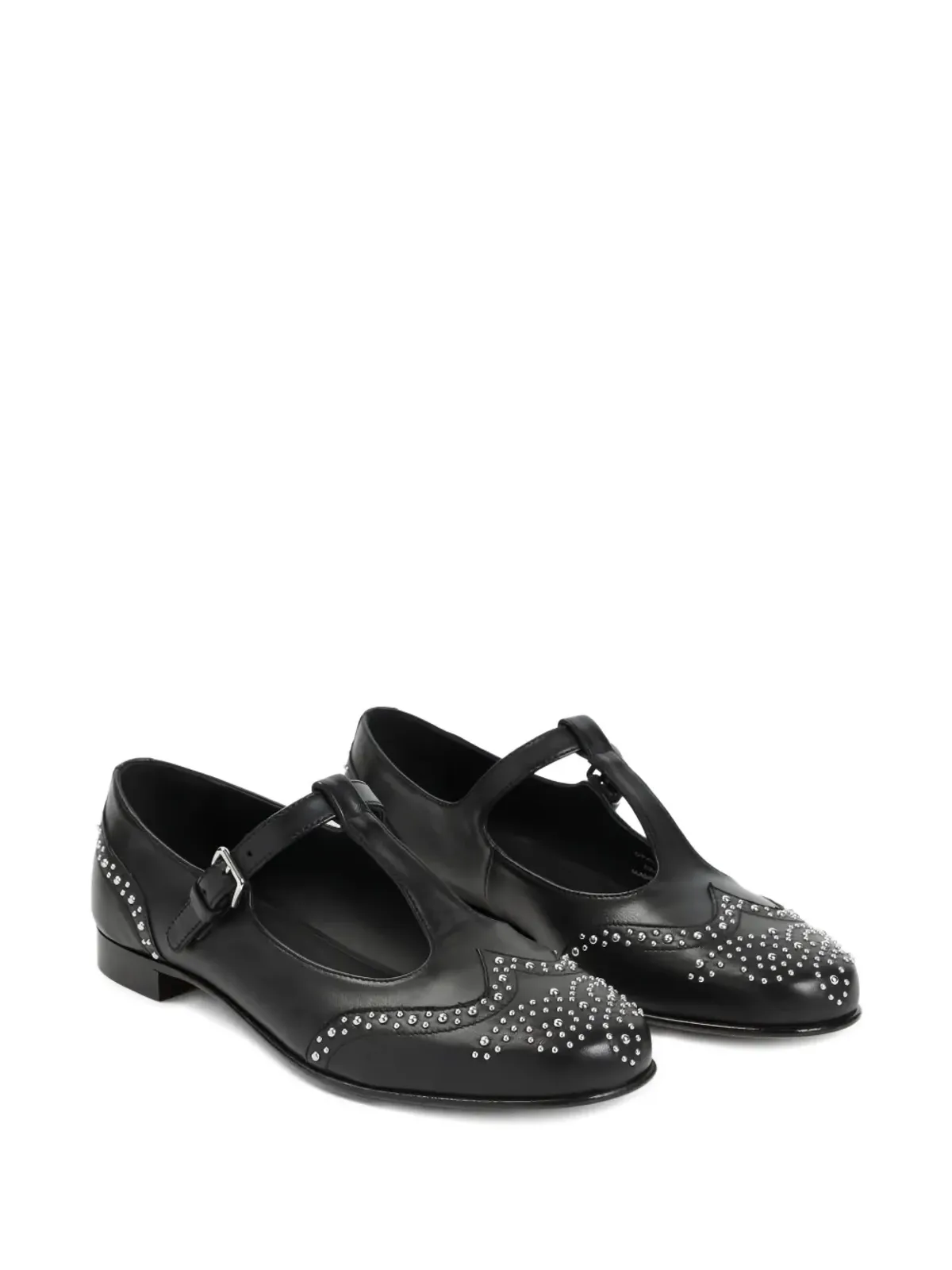 Church's T-barスタッズ付きフラットパンプス - ブラック - 画像2