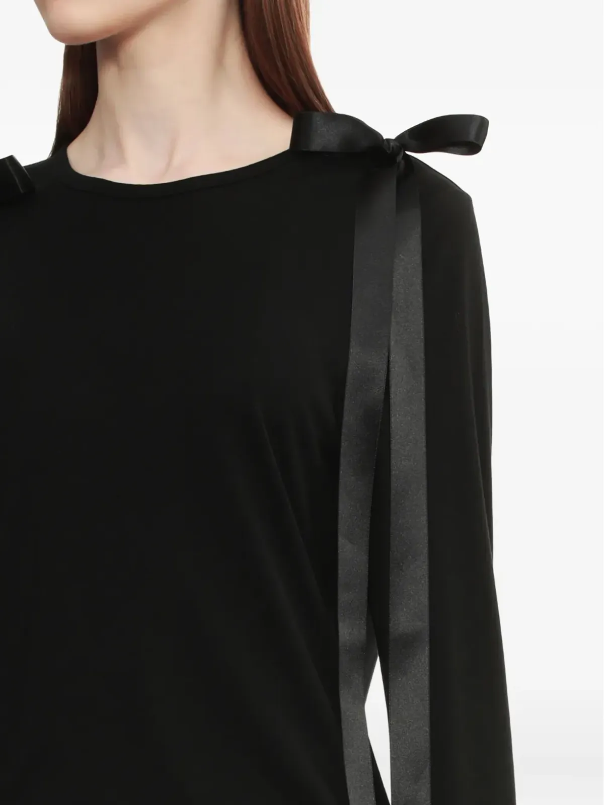 Simone Rocha リボンディテール長袖Tシャツ - 画像5