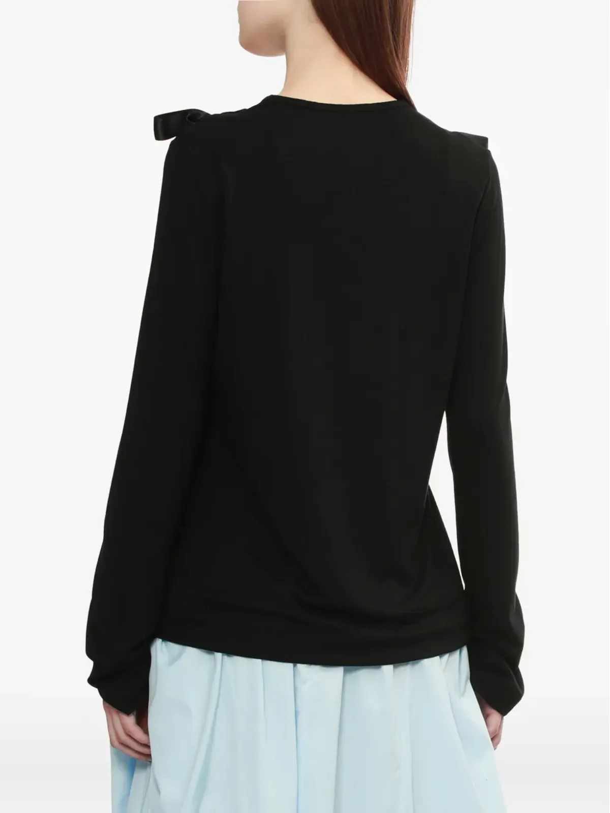 Simone Rocha リボンディテール長袖Tシャツ - 画像4