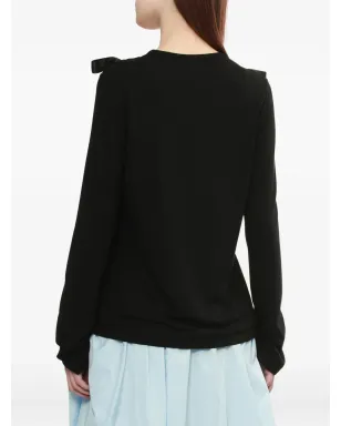 Simone Rocha リボンディテール長袖Tシャツ - サムネイル4