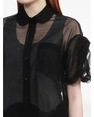 Simone Rocha 黒のシアー パフスリーブ シャツ - サムネイル5