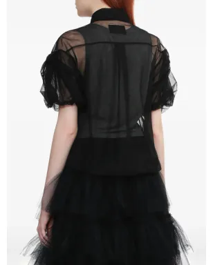 Simone Rocha 黒のシアー パフスリーブ シャツ - サムネイル4